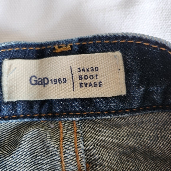 Gap men's 34x30 bootcut denim jeans, dark wash, 100% cotton - Picture 6 of 11